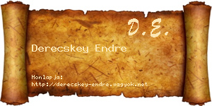 Derecskey Endre névjegykártya